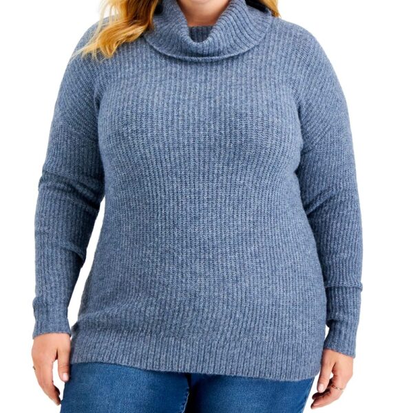 Plus Size Cowlneck Tunic Sweate