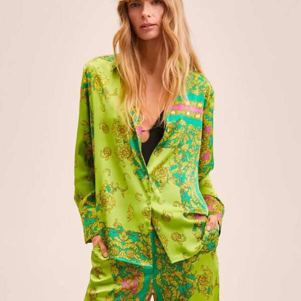 Satin print shirt