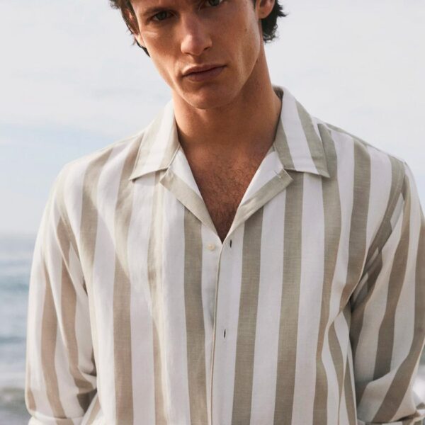 Striped bowling fluid shirt